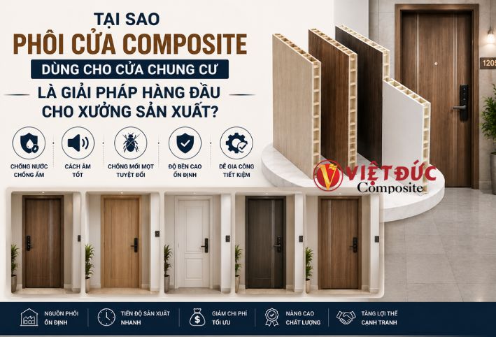 Tại sao phôi cửa nhựa gỗ composite là lựa chọn hàng đầu cho xưởng sản xuất cửa chung cư