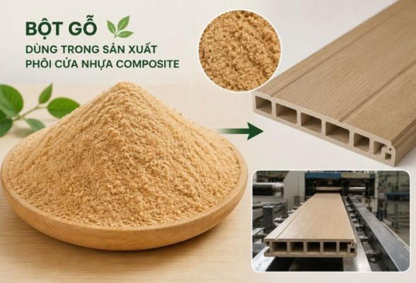 Vai trò của bột gỗ trong quá trình sản xuất phôi cửa nhựa gỗ Composite