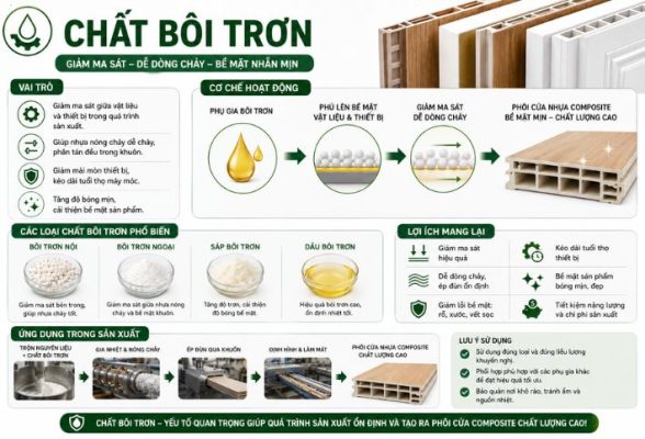 Chất bôi trơn trong sản xuất phôi cửa nhựa gỗ composite chất lượng cao