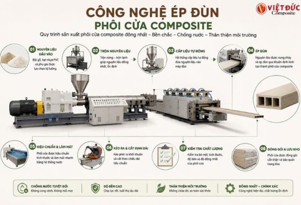 Công nghệ ép đùn phôi cửa nhựa gỗ composite hiện đại và tiêu chuẩn kỹ thuật