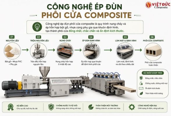Công nghệ ép đùn phôi cửa nhựa gỗ composite là gì và đặc điểm kỹ thuật