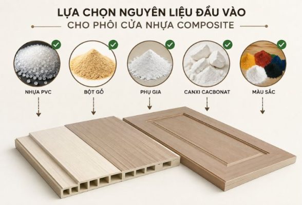 Lựa chọn nguyên liệu đầu vào chất lượng cao cho sản xuất phôi cửa nhựa gỗ composite