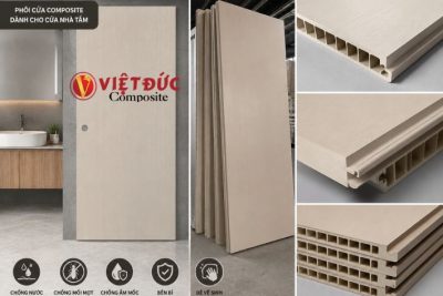 Phôi cửa nhựa gỗ composite chịu nước tuyệt đối chuyên dụng cho cửa nhà tắm và nhà vệ sinh