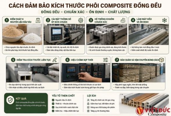Phương pháp và cách đảm bảo kích thước phôi cửa nhựa gỗ composite đồng đều