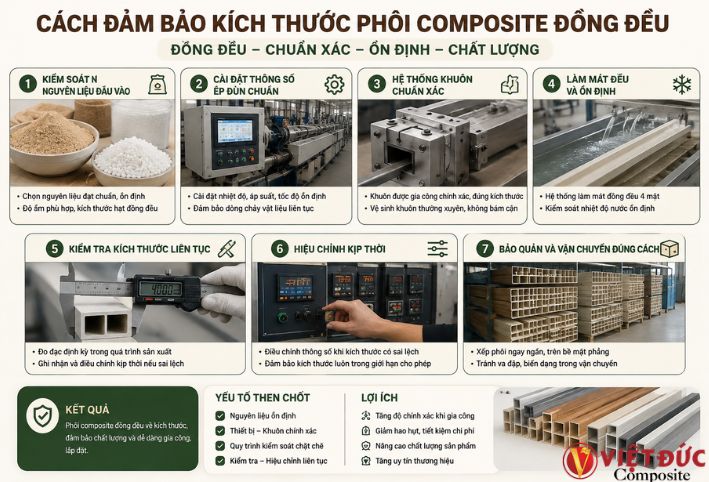 Phương pháp và cách đảm bảo kích thước phôi cửa nhựa gỗ composite đồng đều
