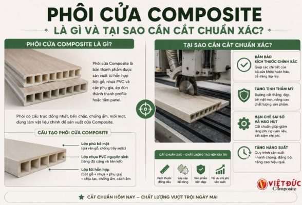 Phôi cửa nhựa gỗ composite là gì và tầm quan trọng của việc cắt chuẩn xác