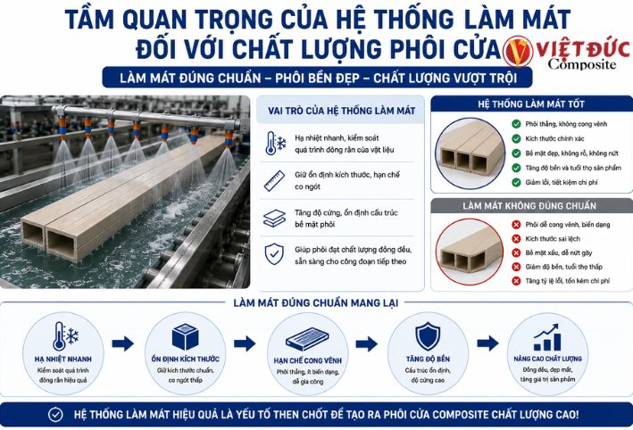 Tầm quan trọng của hệ thống làm mát đối với chất lượng phôi cửa nhựa gỗ composite