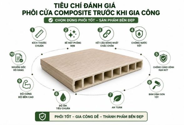 Các tiêu chí đánh giá chất lượng phôi cửa nhựa gỗ composite trước khi gia công