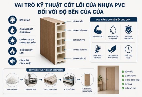 Vai trò kỹ thuật cốt lõi của nhựa PVC đối với độ bền của cửa nhựa Composite
